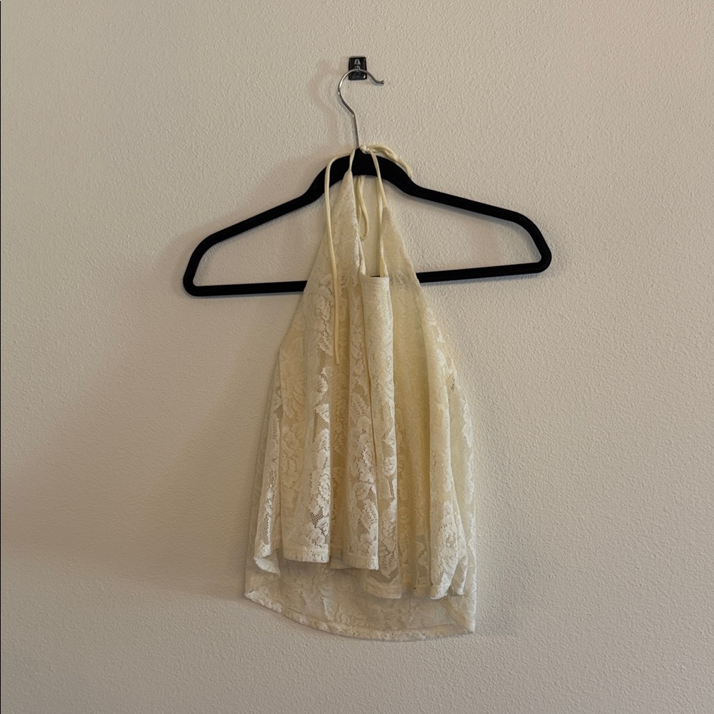 Mine Cream Lace Detail Top